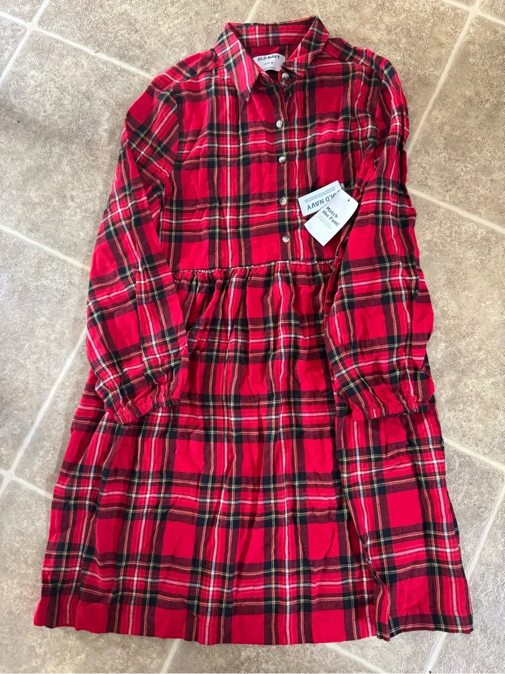 Old Navy Red and Black Plaid Button-Down Shirt